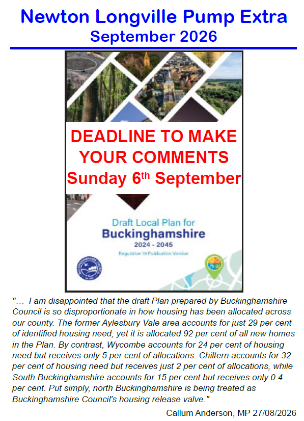 Cover of Pump Extra on draft Buckinghamshire Local Plan