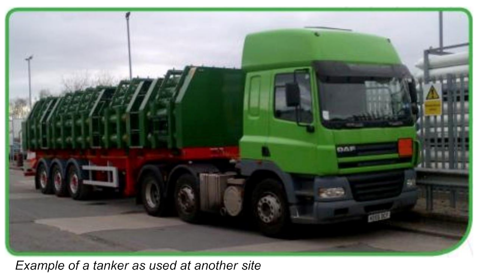 Picture of gas tanker in use at another site